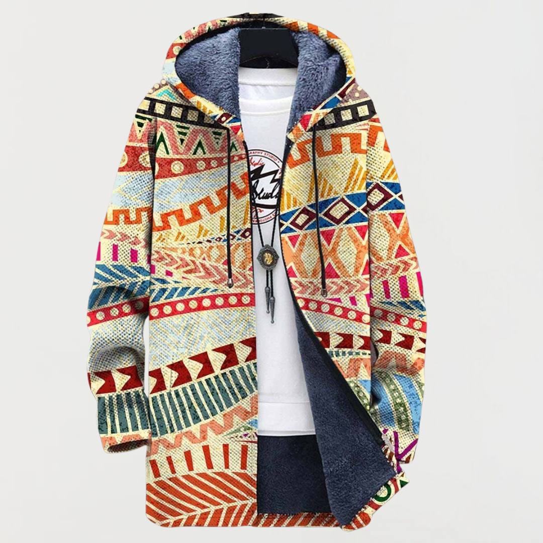 Cárdigan con estampado de fusión tribal