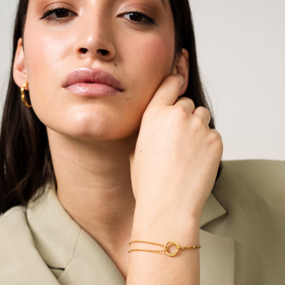 Pulsera Tennis Box Dorada