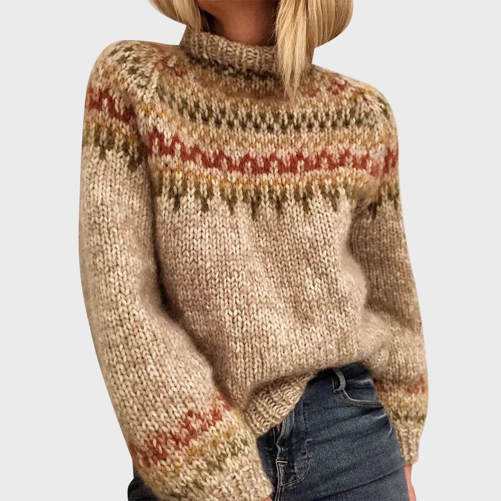 Elegante jersey de cuello alto de punto