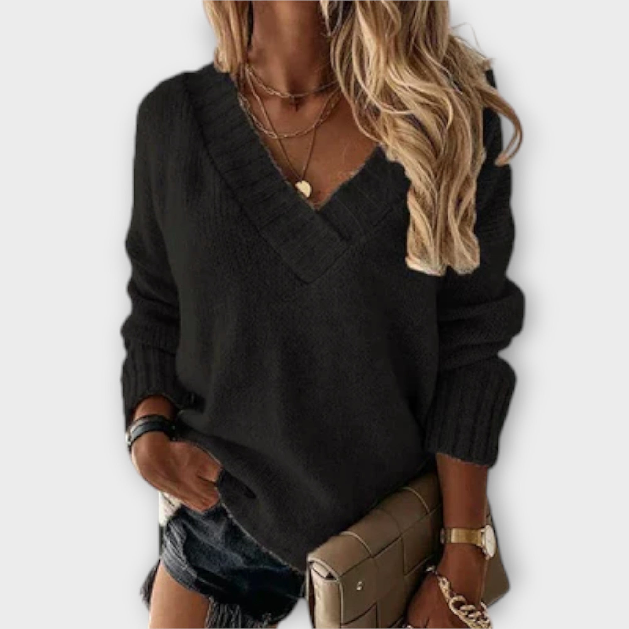 Jane - Jersey acogedor con cuello en V