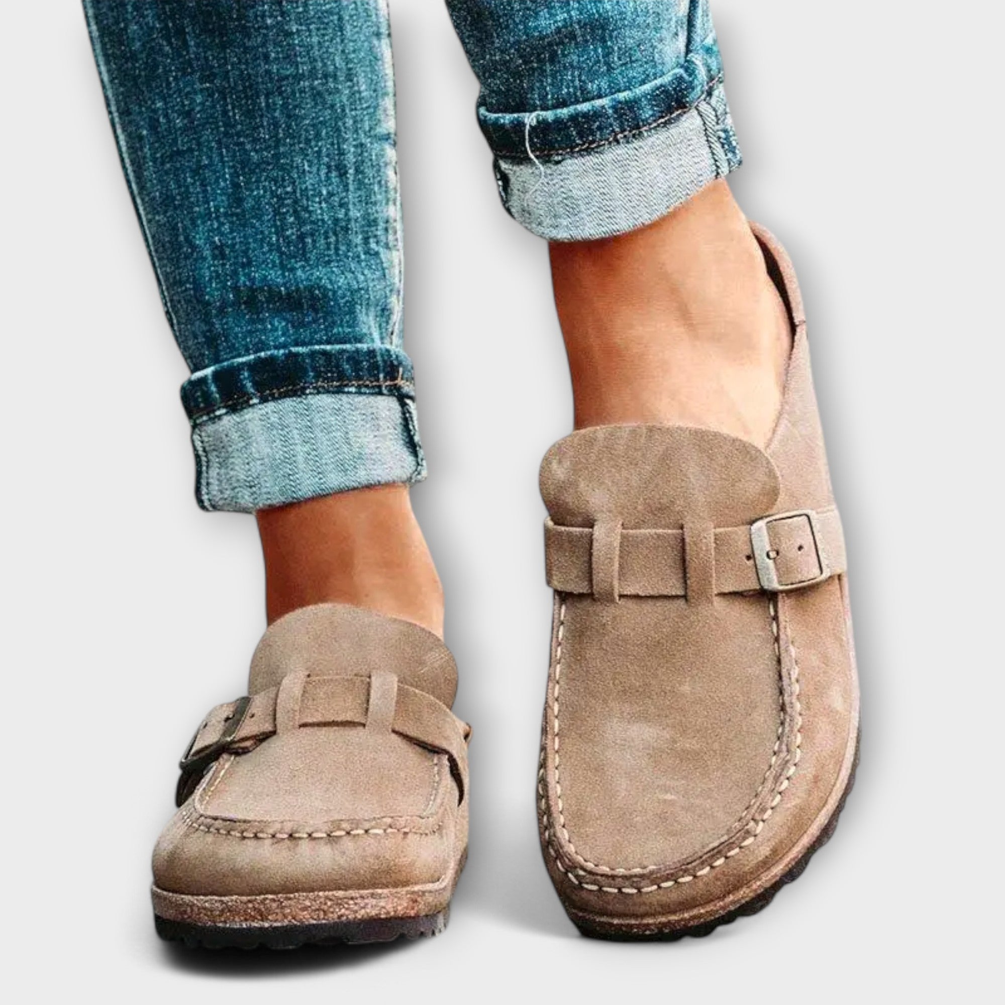 Mocasines ortopédicos para mujer con cierre decorativo