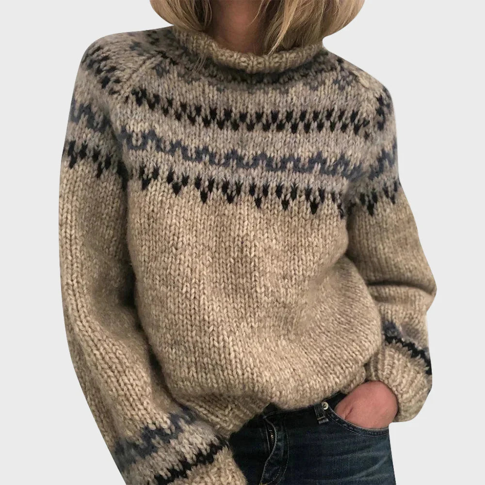 Elegante jersey de cuello alto de punto