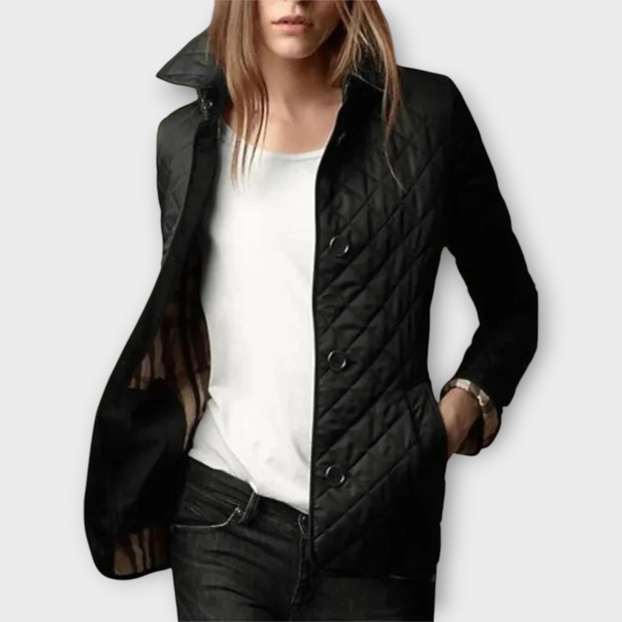 Chaqueta acolchada de línea elegante
