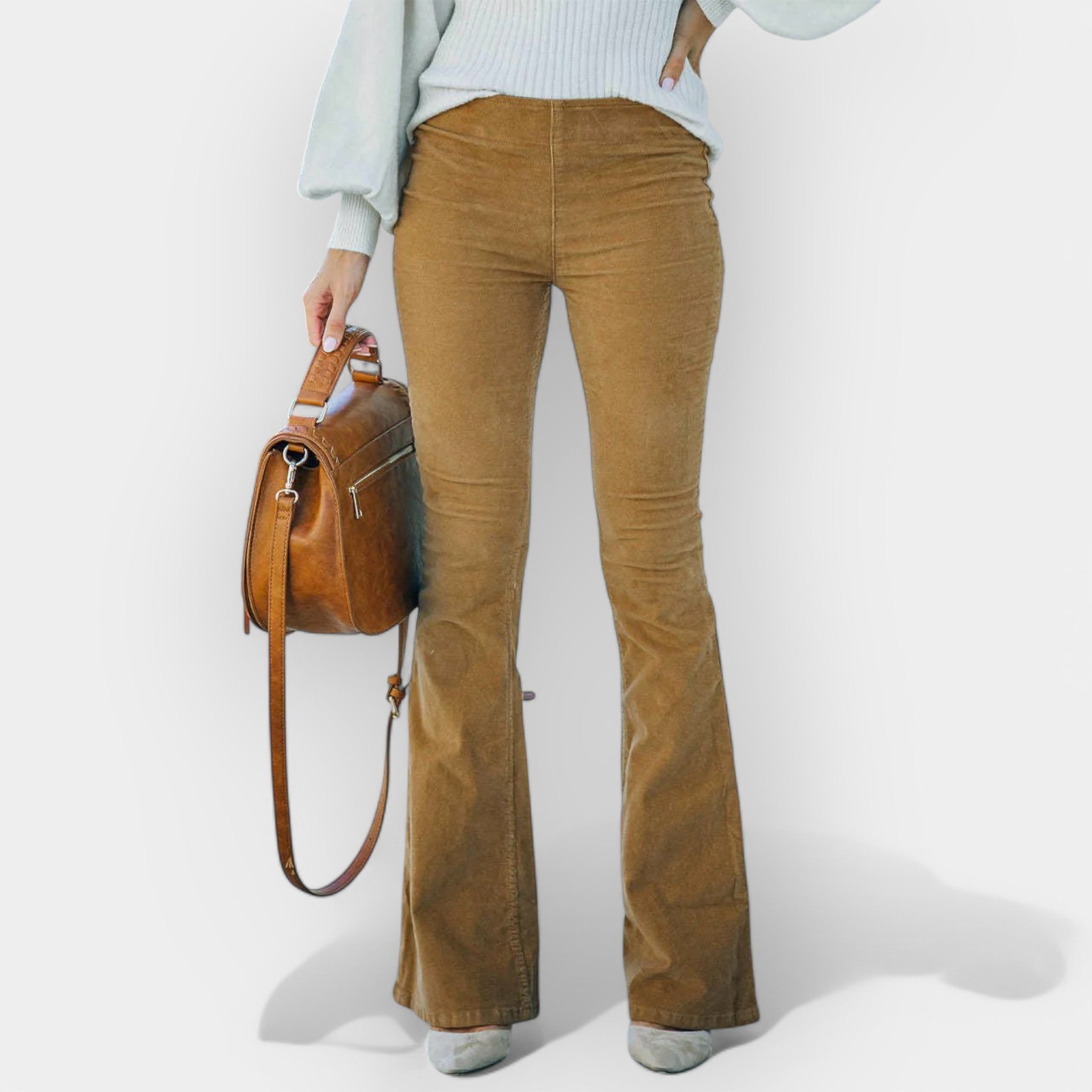 Pantalón de Talle Alto con Pierna Acampanada