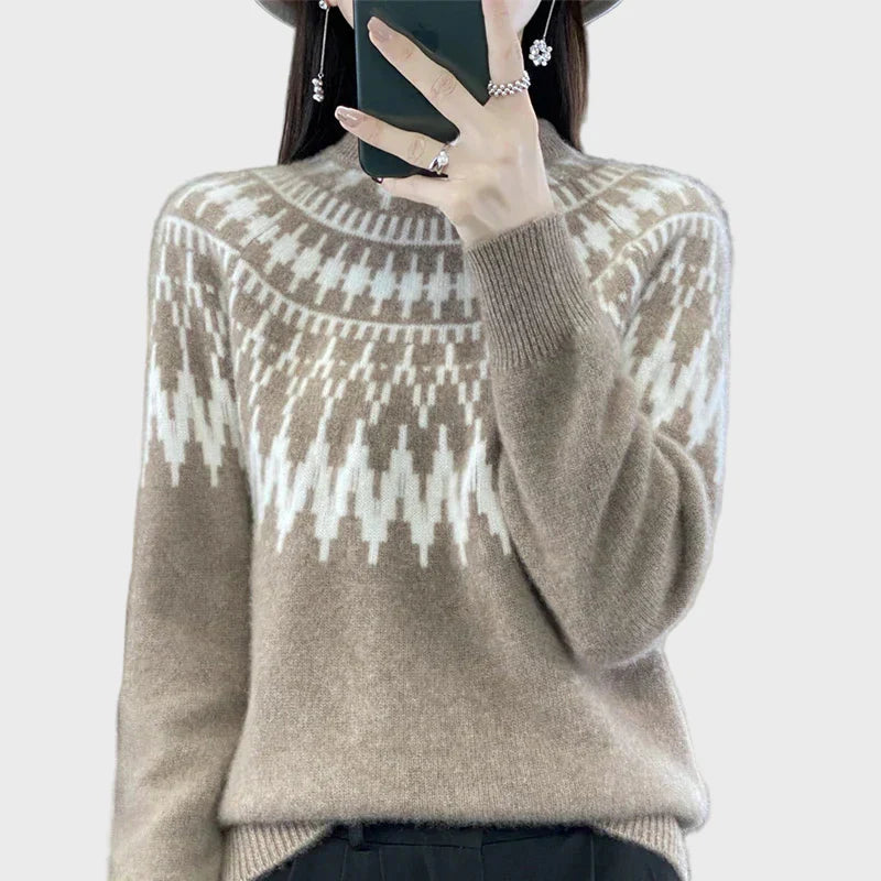 Cómodo jersey de cuello alto de punto