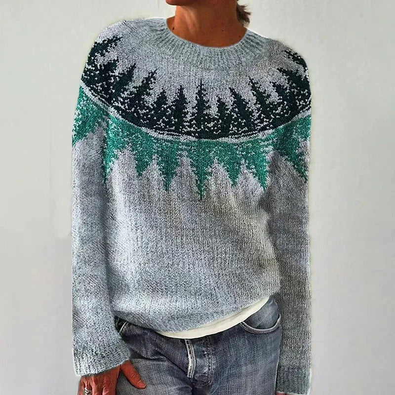 Blusa de punto con diseño inspirado en la naturaleza.