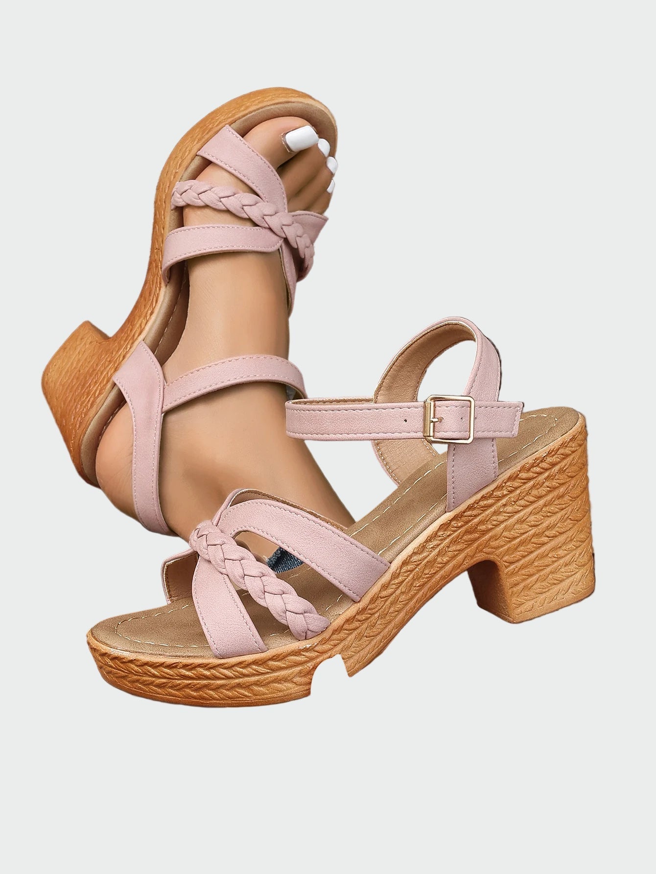 Sandalias con tacón de punto