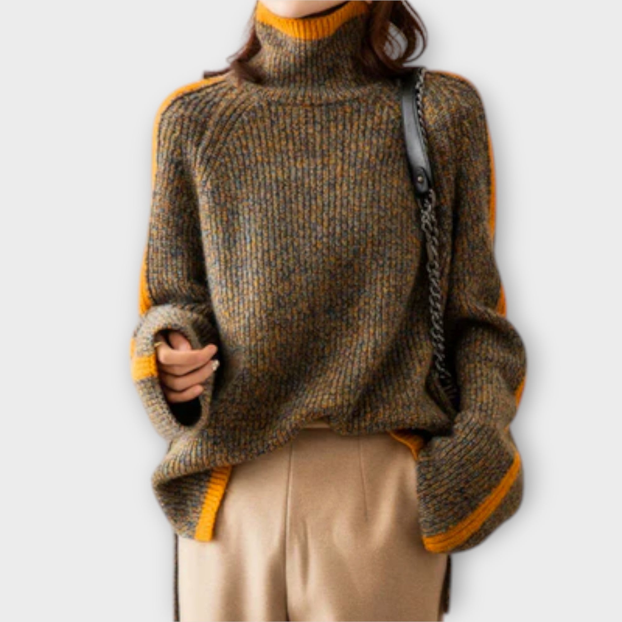 Breseis - Suéter vintage de cuello alto