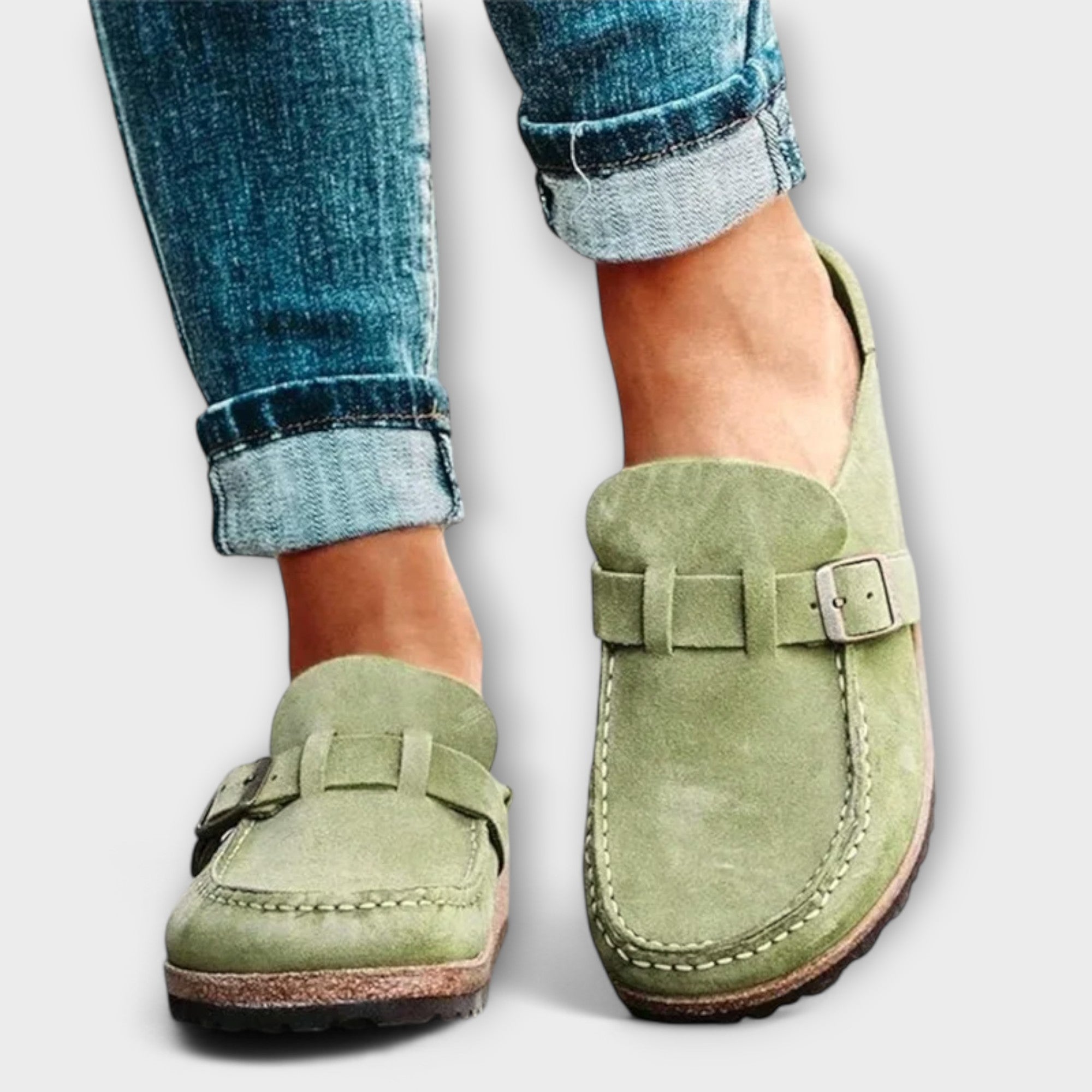 Mocasines ortopédicos para mujer con cierre decorativo
