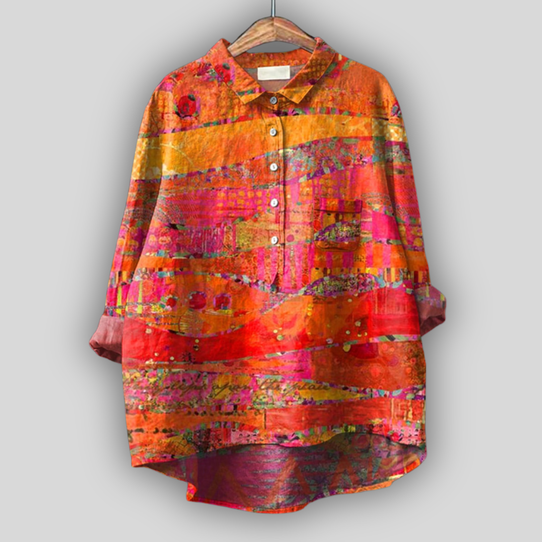 Blusa colorida con diseño artístico