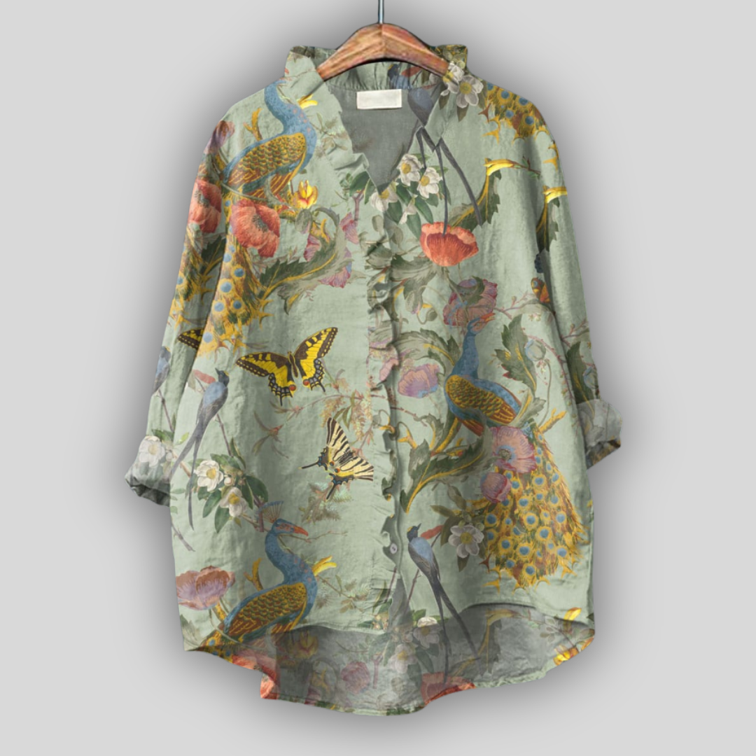 Blusa "Jardín del pavo real"