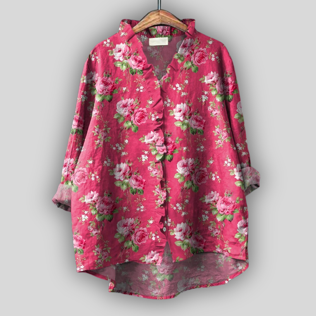 Blusa Rosa Floreciente