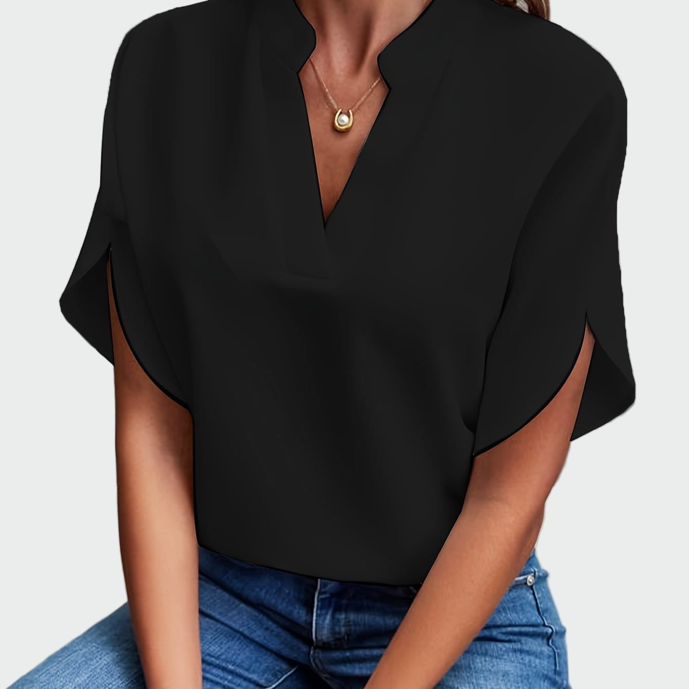 Blusa con estampado drapeado