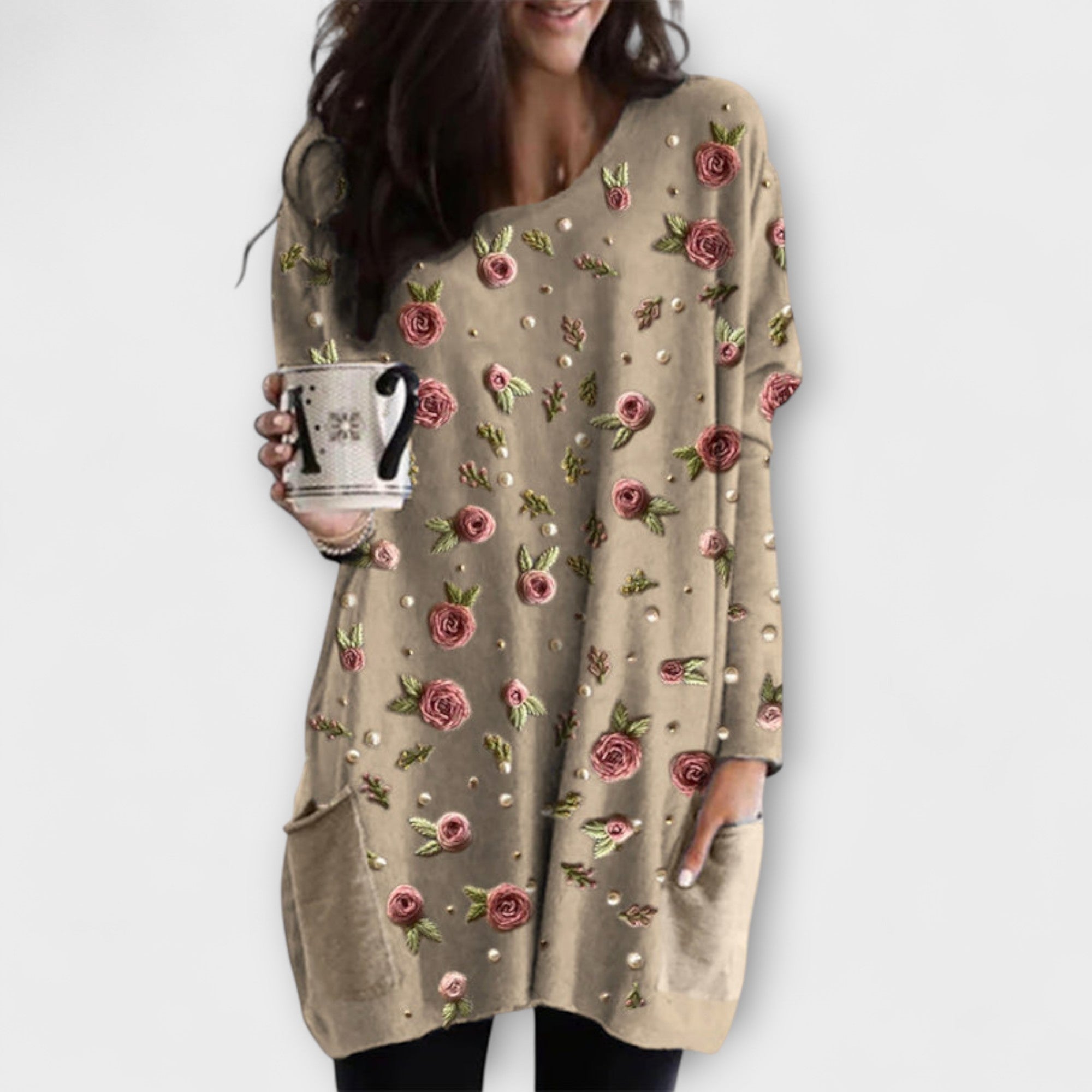 Leila - Túnica con estampado rosa