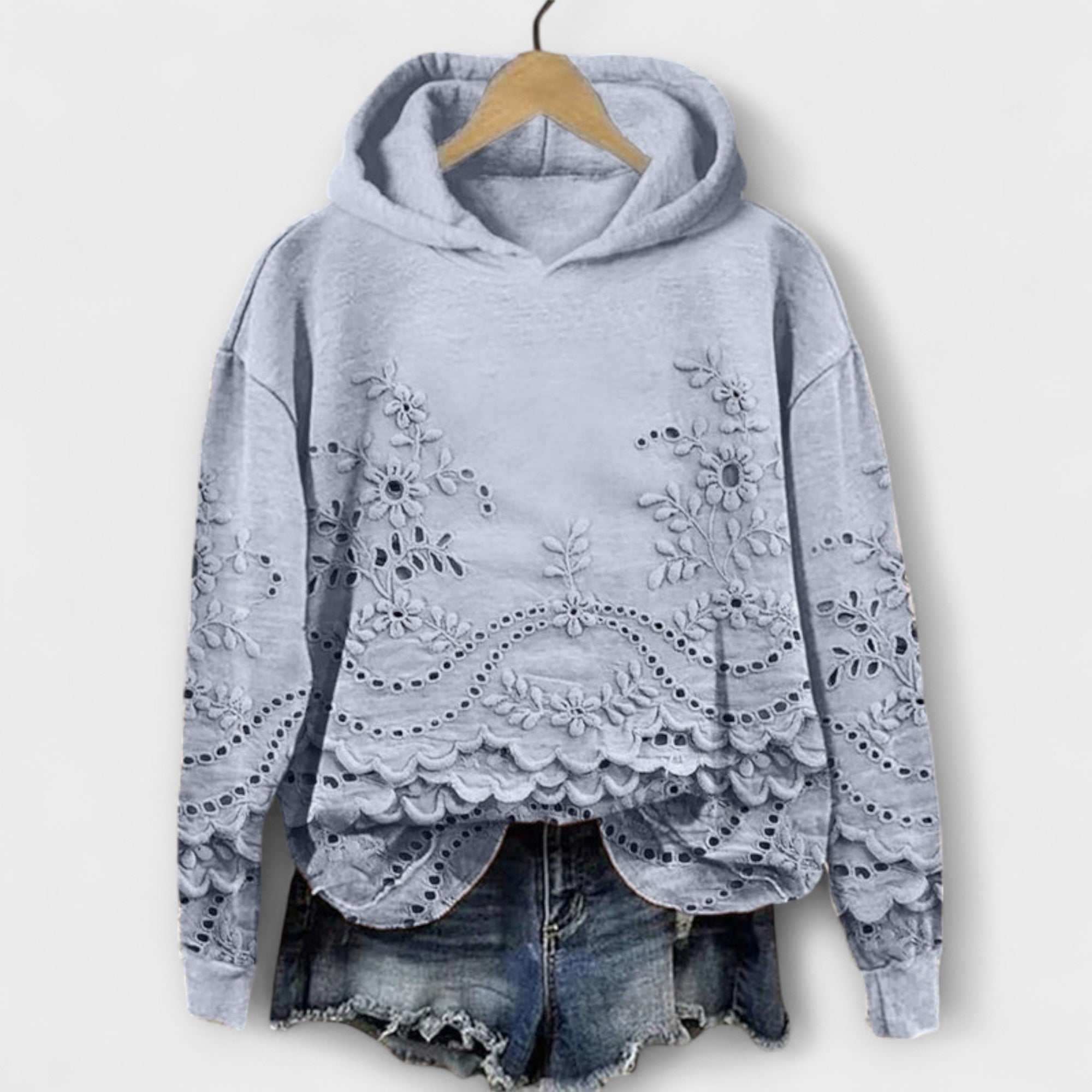 Sudadera vintage con estampado floral