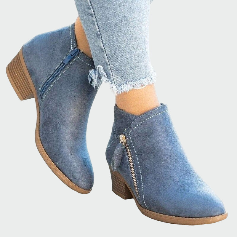 Botas ortopédicas de piel de tacón premium para invierno.