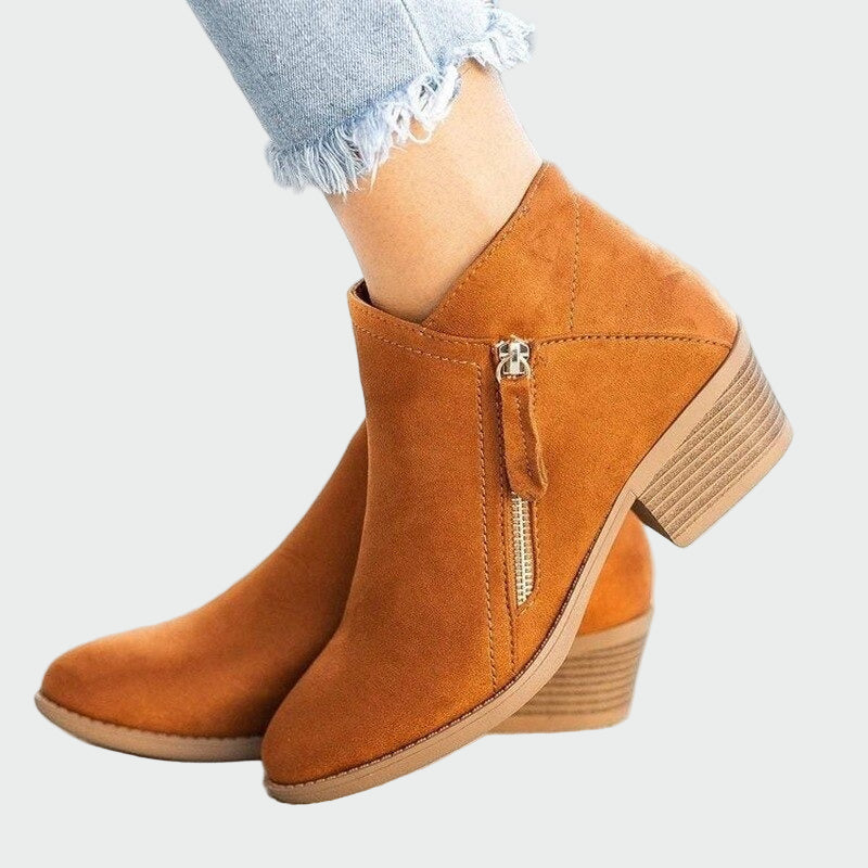 Botas ortopédicas de piel de tacón premium para invierno.