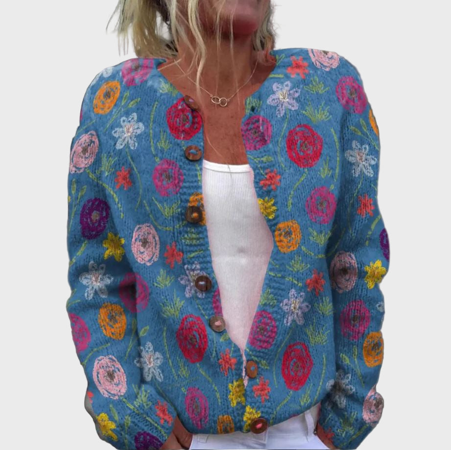 Chaleco de punto con estampado floral