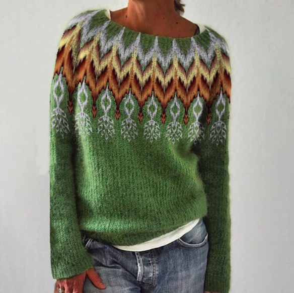Blusa de punto con diseño geométrico