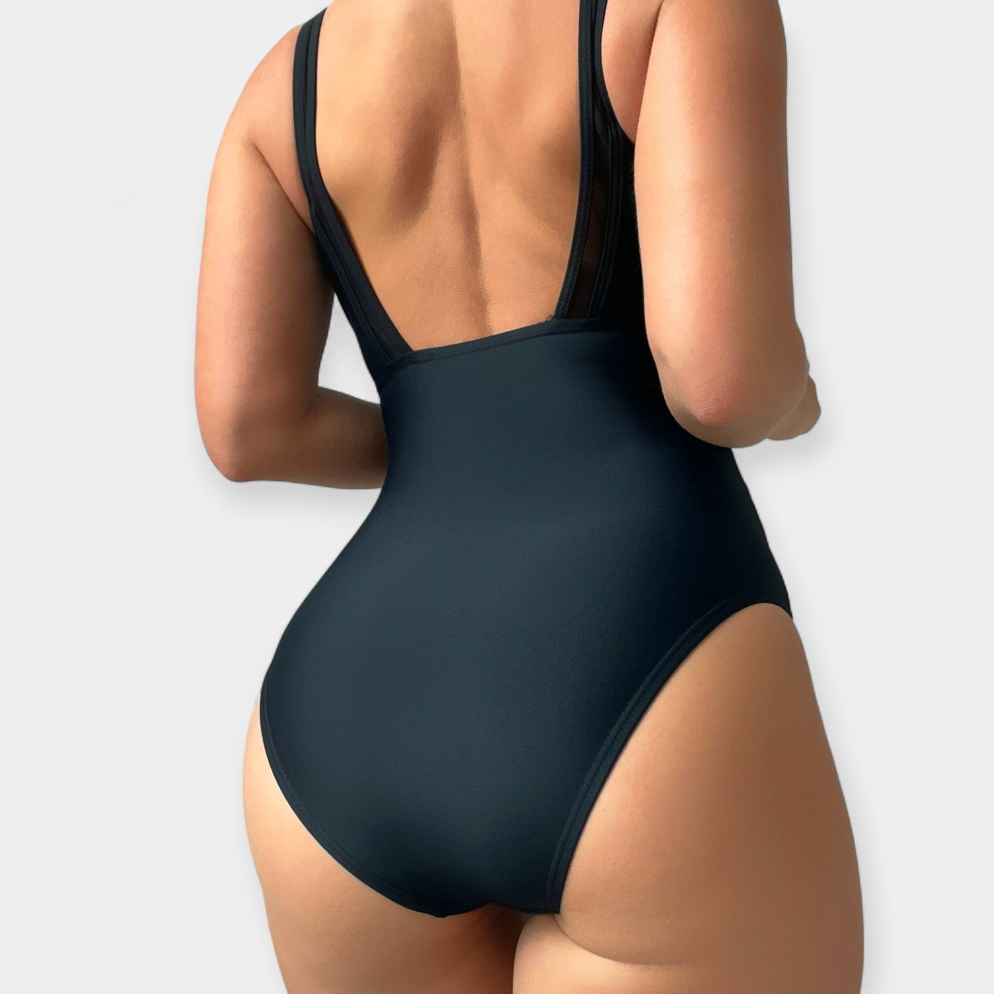 Bañador Entero con Detalles Transparentes