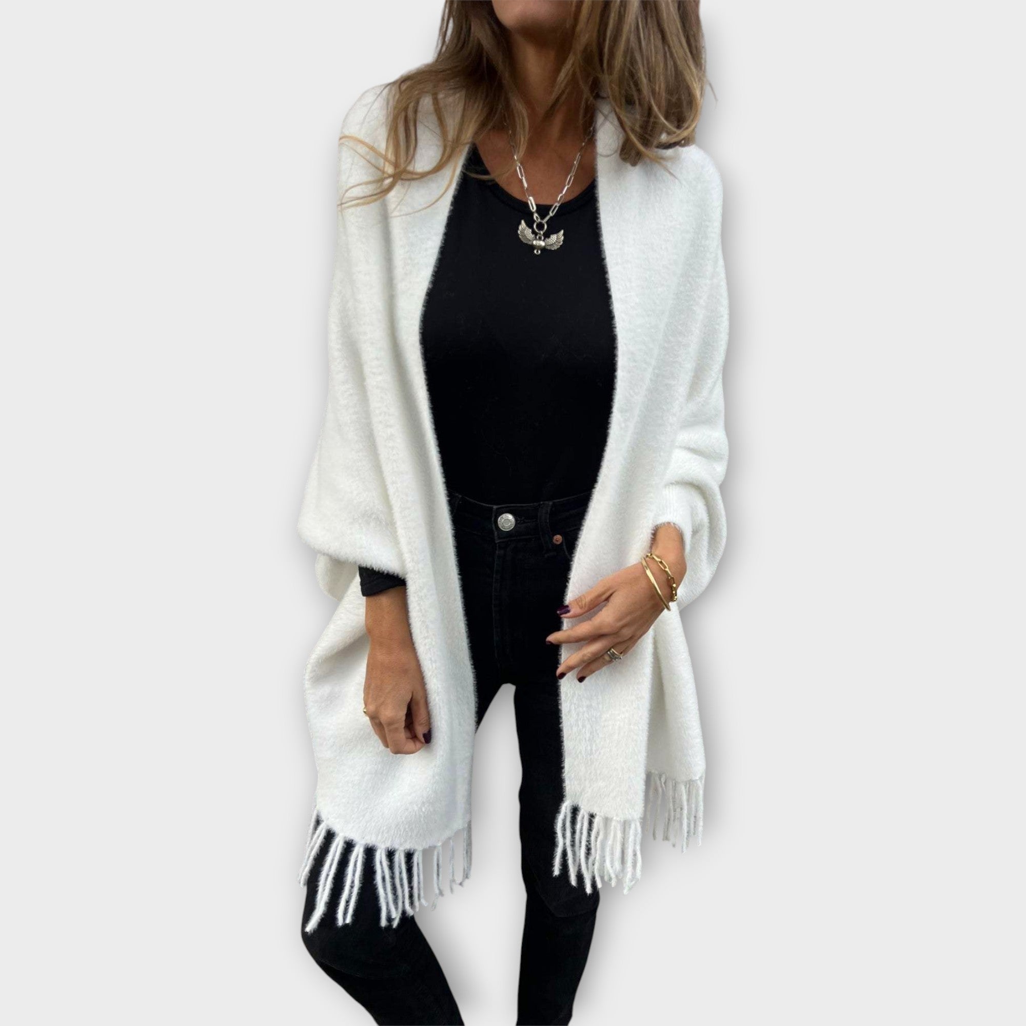 Chal de punto con crochet