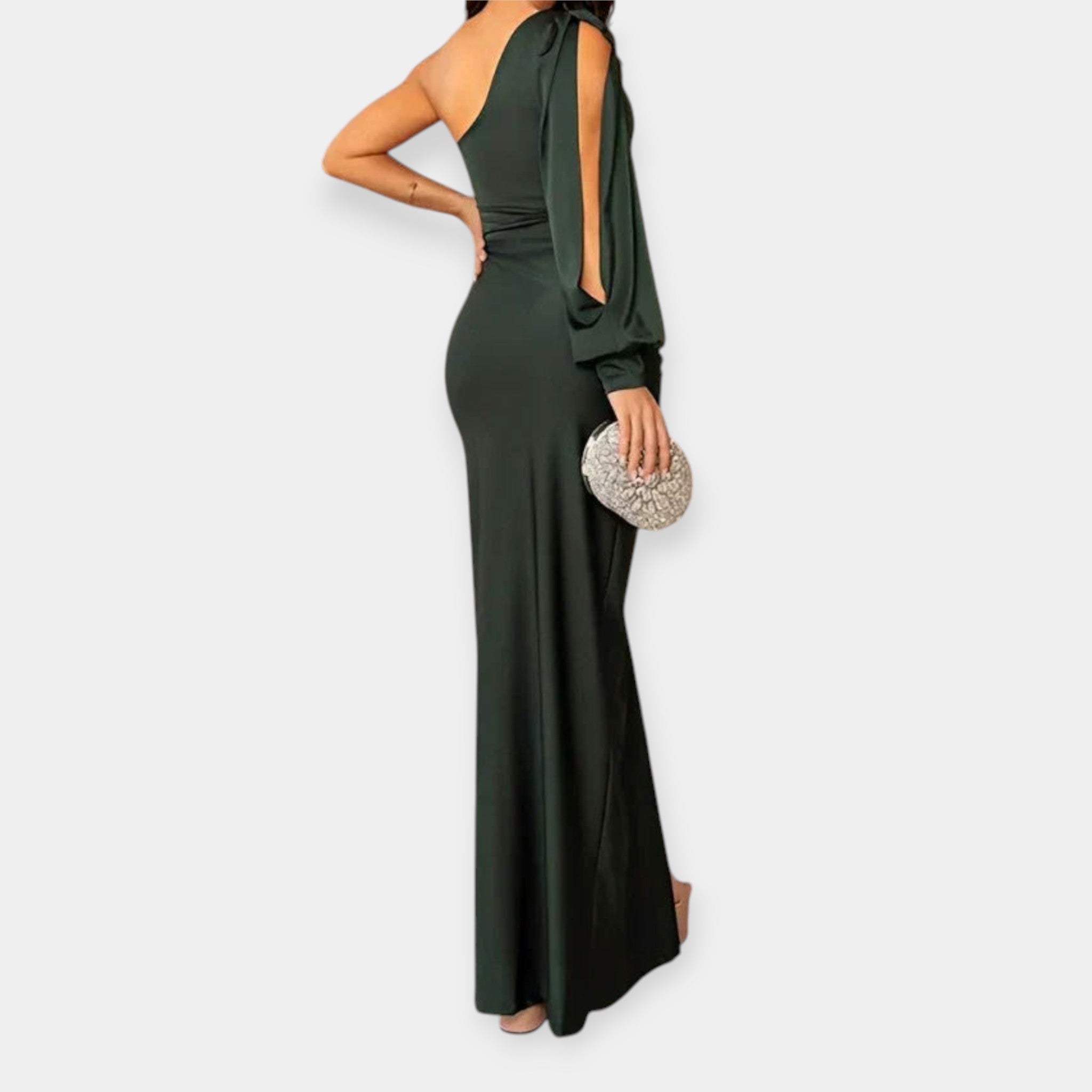 Vestido Maxi de un Hombro con Abertura