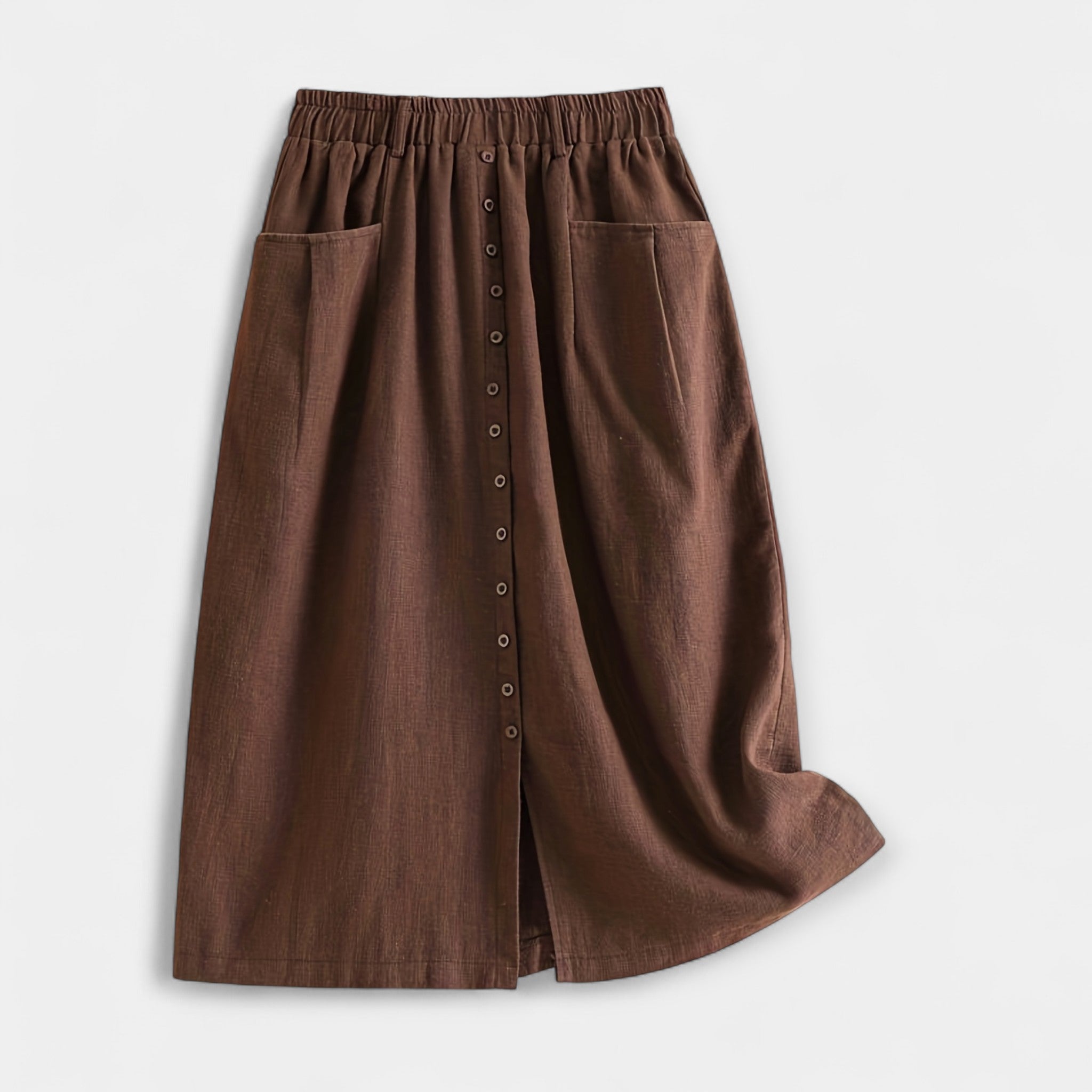Falda Retro de Lino Natural