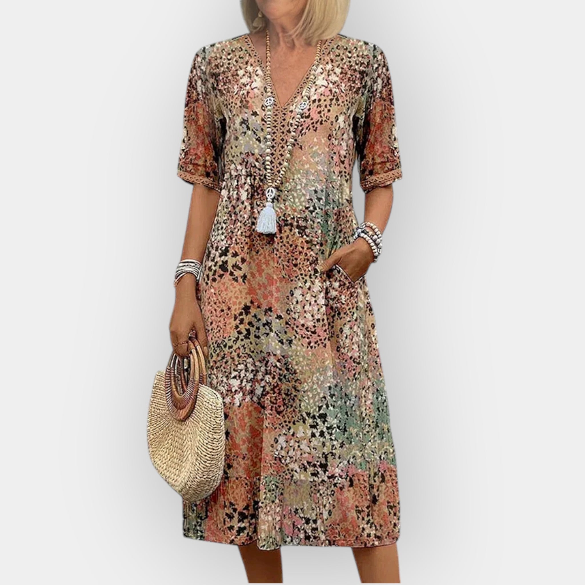 Vestido Floral Clásico y Cómodo