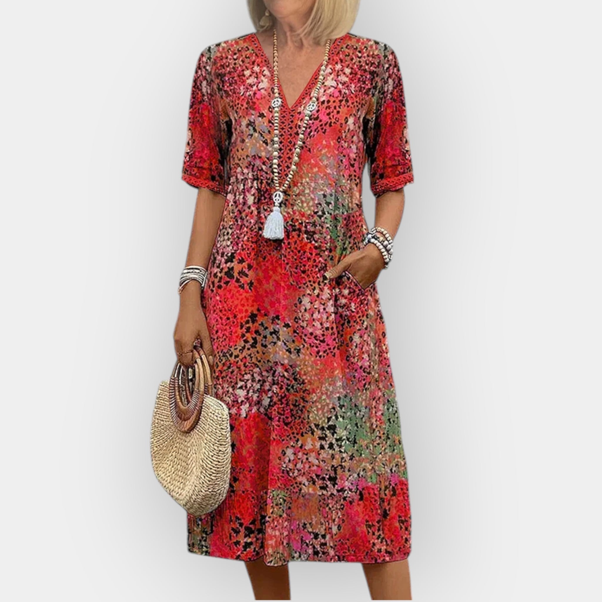Vestido Floral Clásico y Cómodo