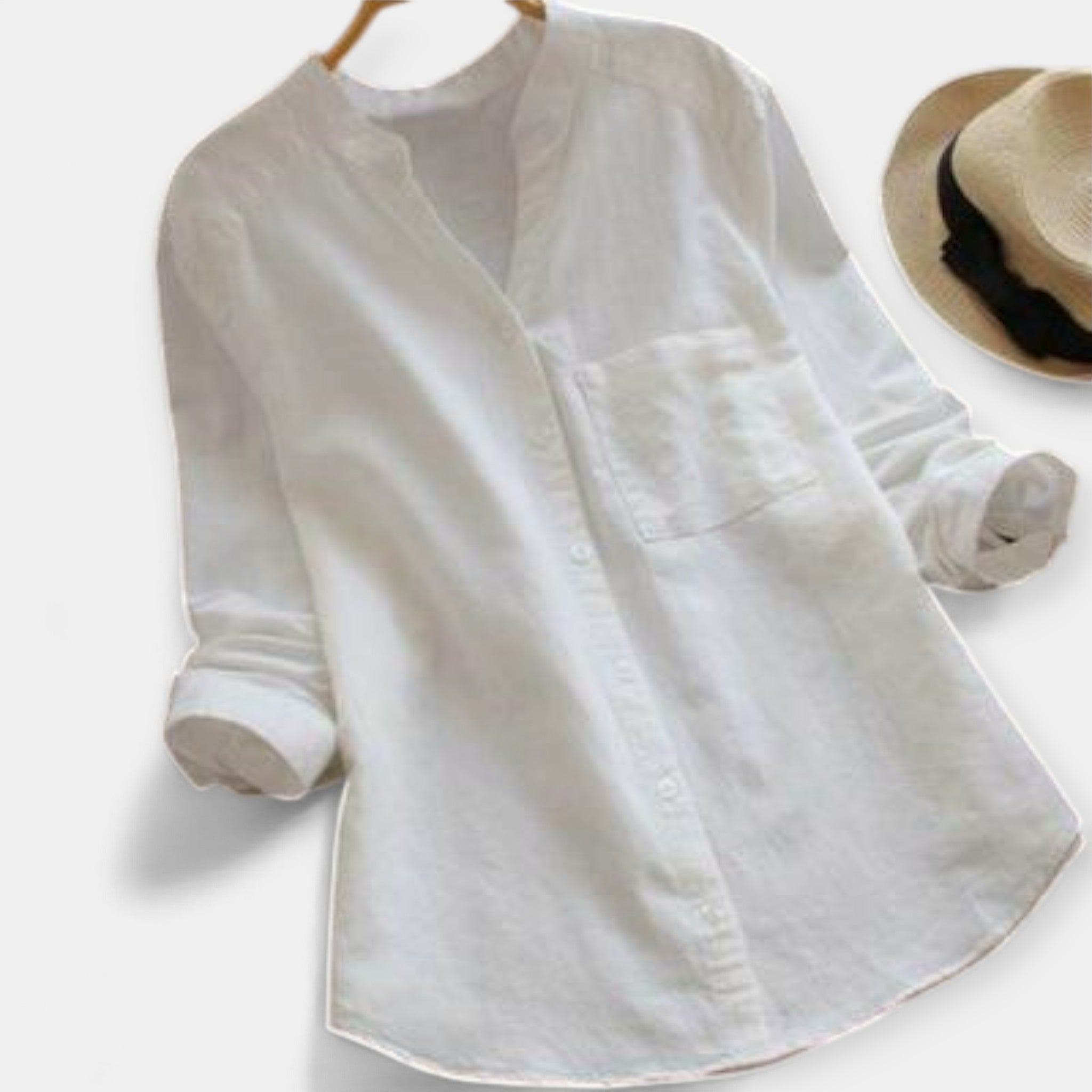 Camisa de Lino y Algodón con Estilo Casual