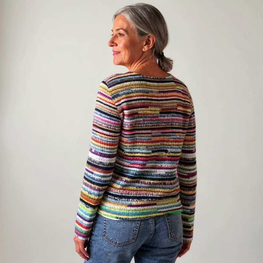 Suéter de punto con estampado de rayas