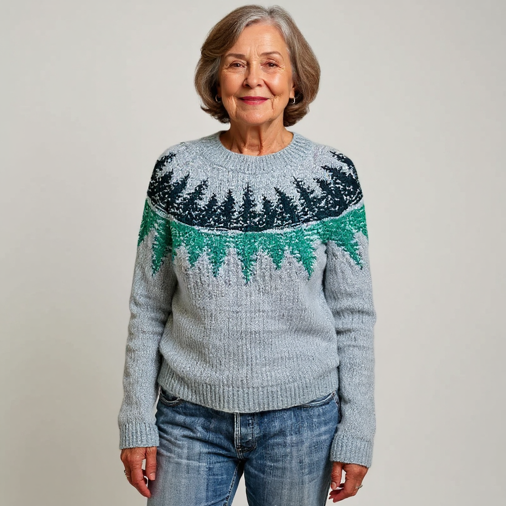Blusa de punto con diseño inspirado en la naturaleza.