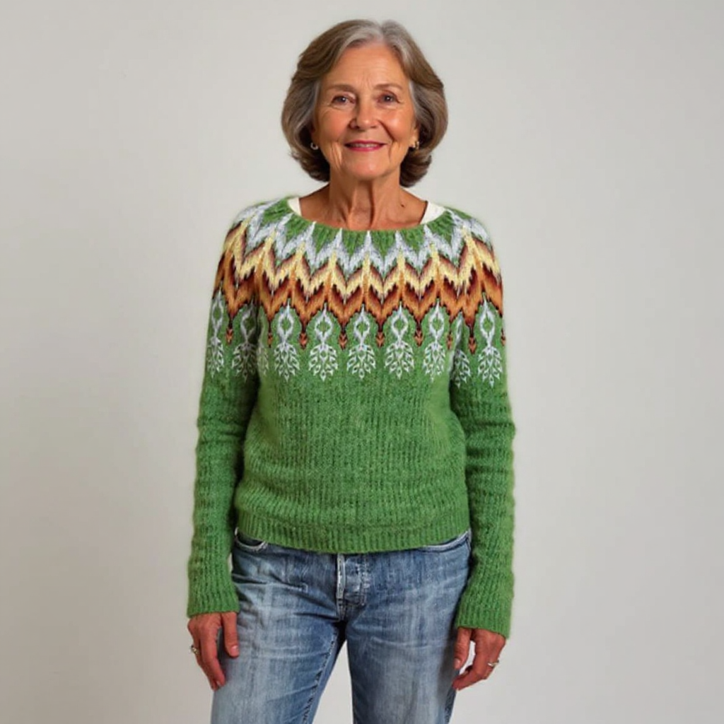Blusa de punto con diseño geométrico