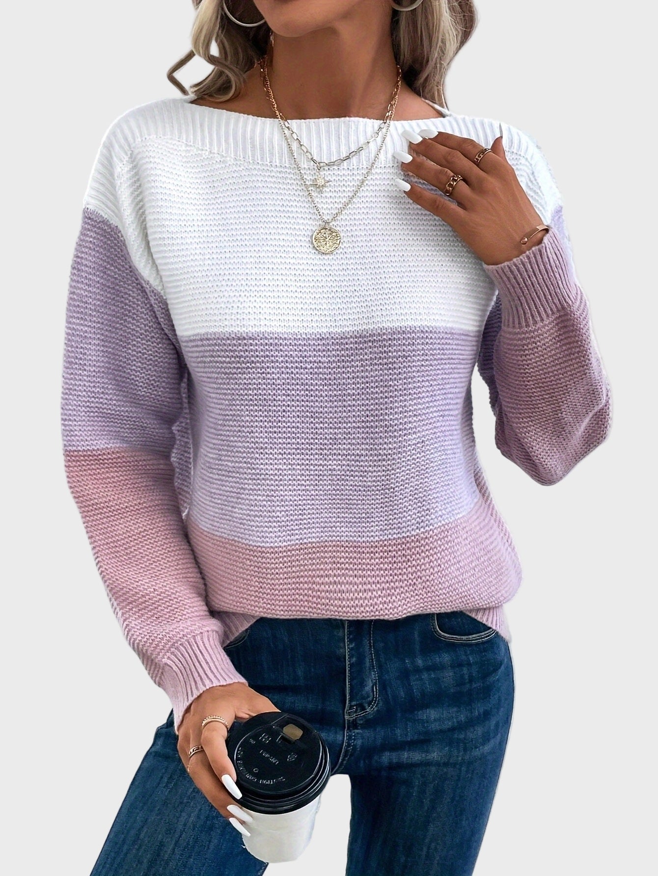 Elegante jersey de cuello alto de punto