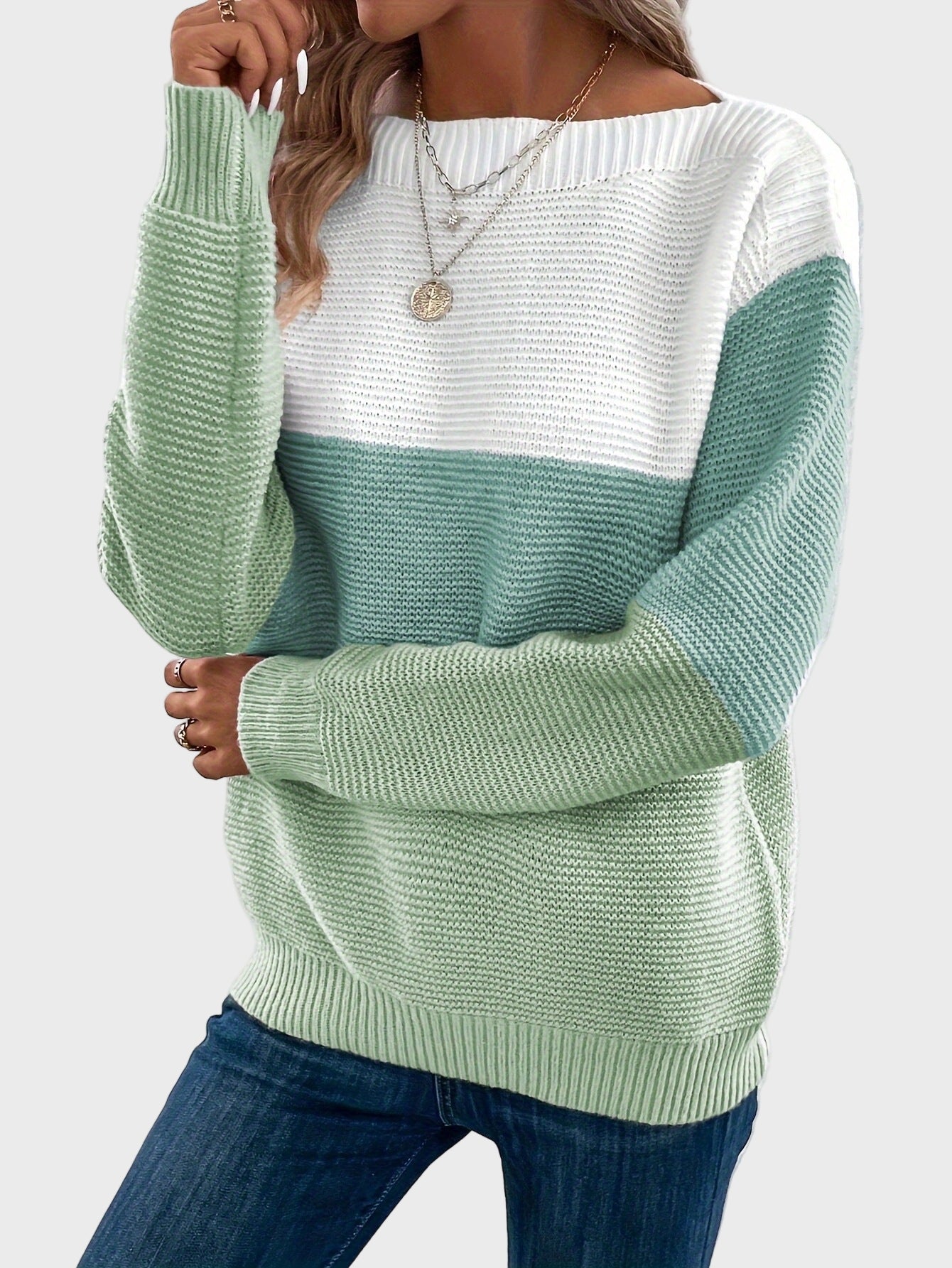 Elegante jersey de cuello alto de punto