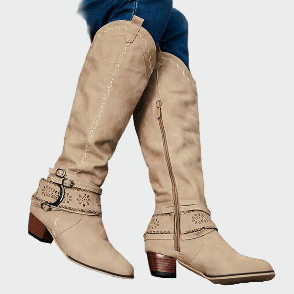 Botas vaqueras de cuero retro