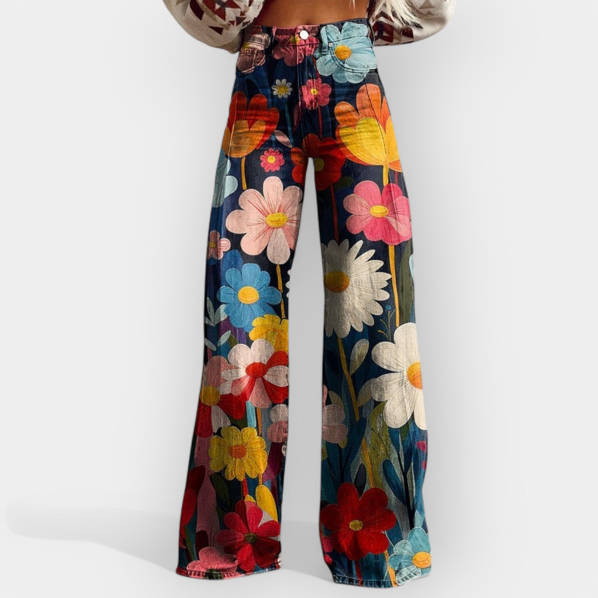 Pantalón Flare Floral y Aireado