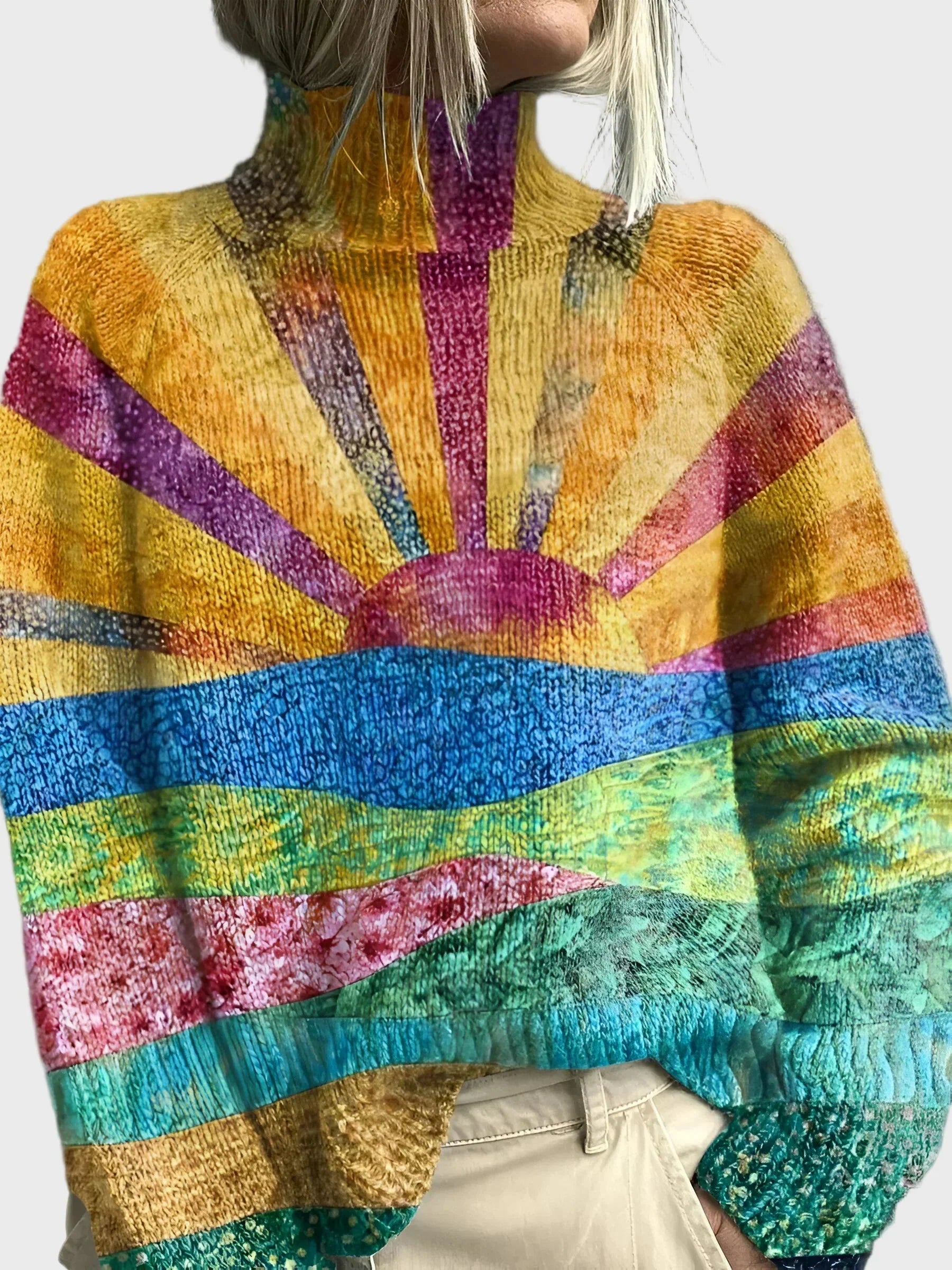 Cuello alto de punto con diseño sofisticado