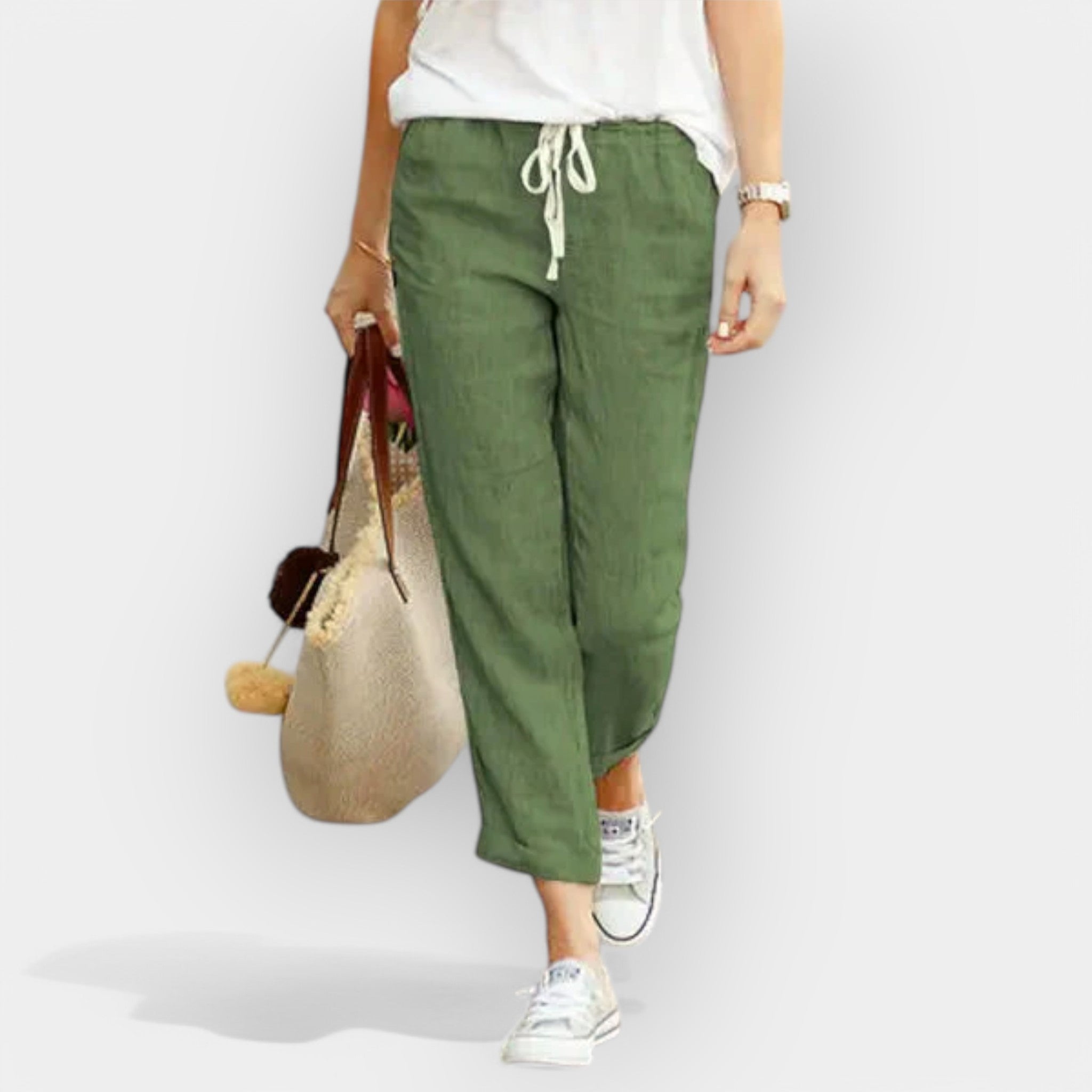 Pantalón de Algodón con Cintura Ajustable